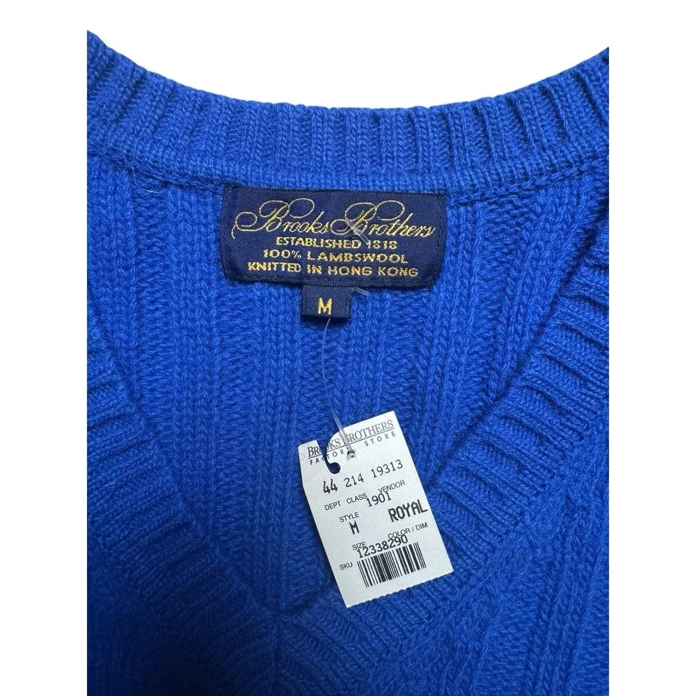 Vintage Brooks Brothers 100% Lambswool V-Neck Pullover Knit Sweater Vest NWT